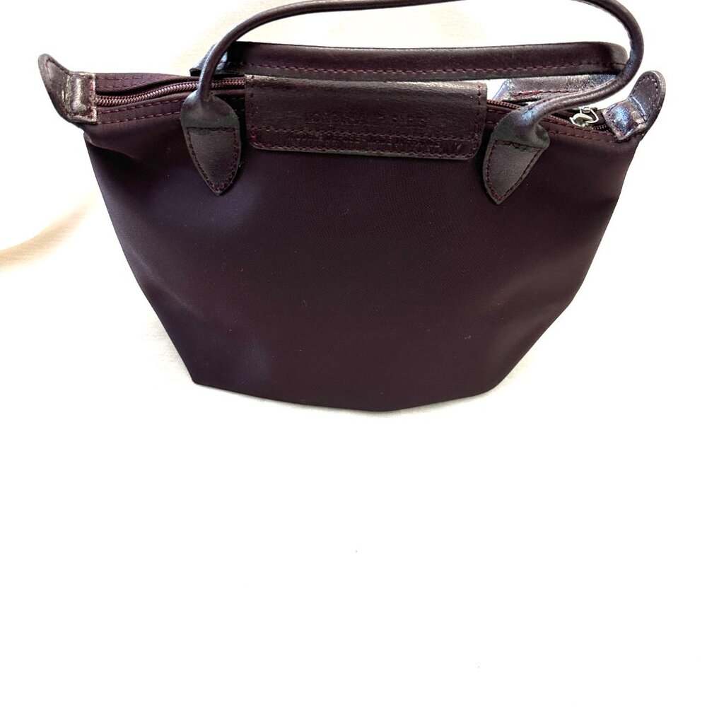 LONGCHAMP,  VINTAGE BROWN NYLON HANDBAG, PRE-OWNED - Picture 10 of 10
